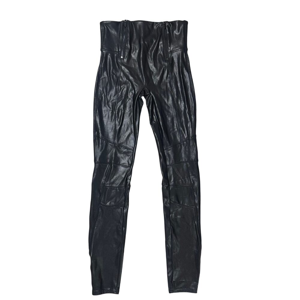 SPANX Black Moto Leggings with Zippers